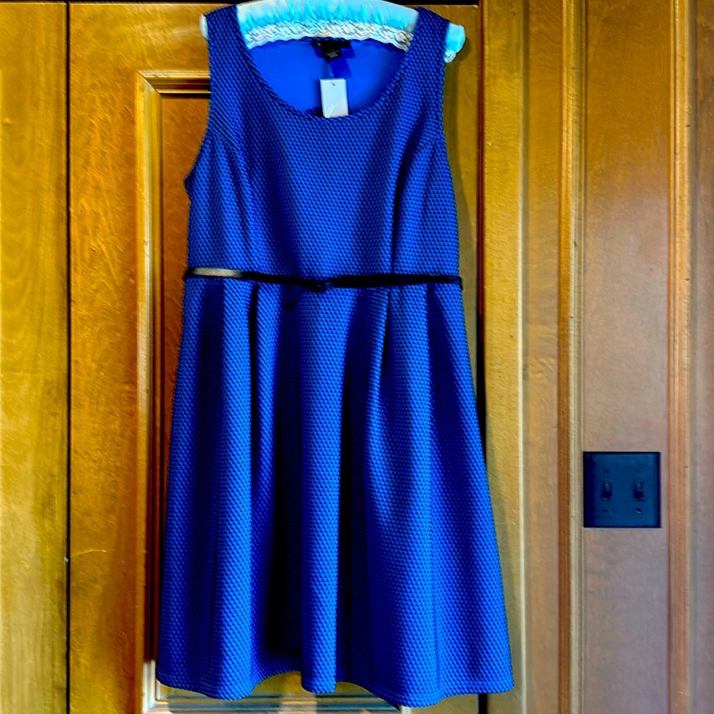 NWT Beautiful Royal Blue/Black Party Dress, Lane Bryant Sz 14, never worn.